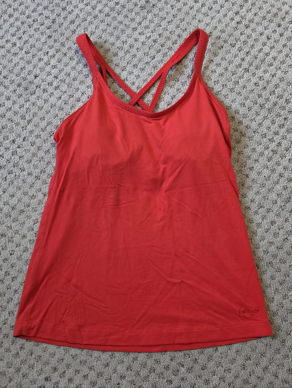 Patagonia Reddish Orange Women's Athletic Tank with Crisscross Back